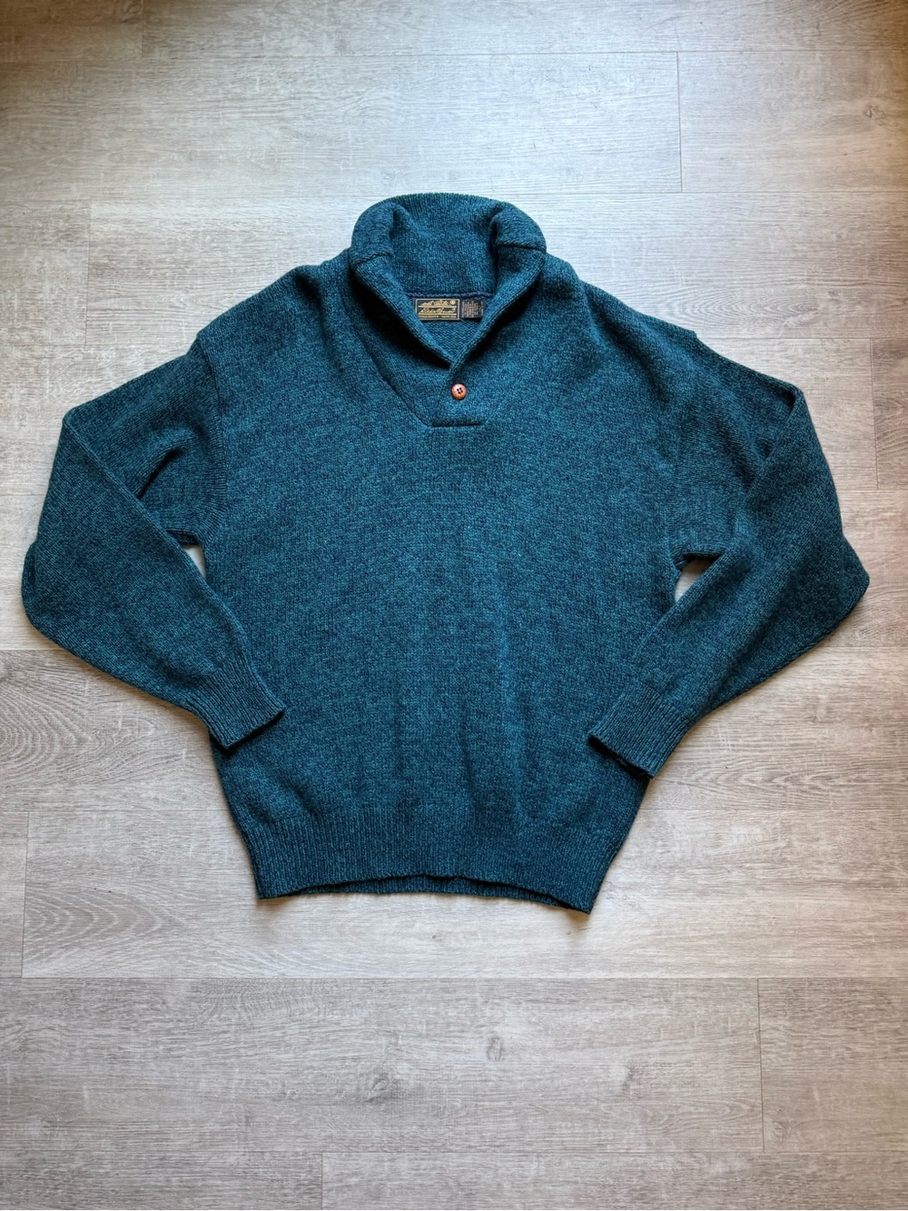 VTG Eddie Bauer Outdoor Outfitter Wool Blend Shawl Collar Pullover Sweater L USA